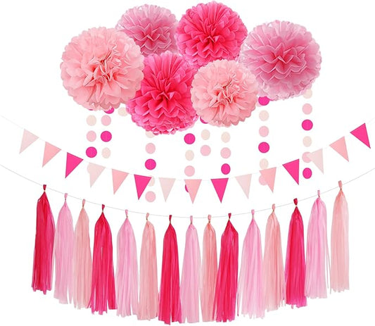 Galentines Valentines Day Hot Pink Party Decorations 23pcs Girl