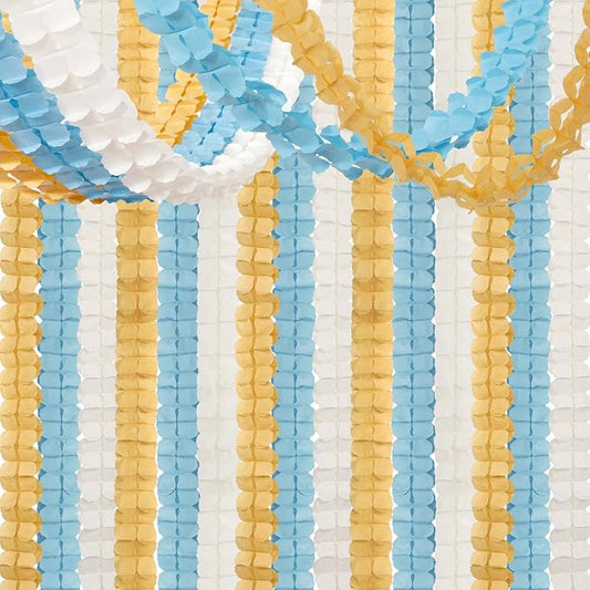 Light-Dusty Blue Beige-Gold Party Decorations - 12pcs