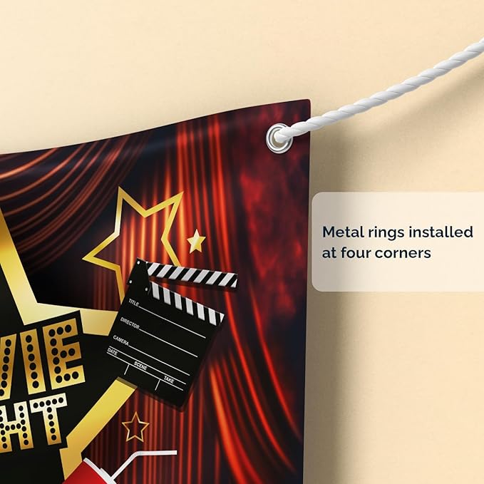 Movie Night Party Decoration Kit Includes Photography Backdrop & 10