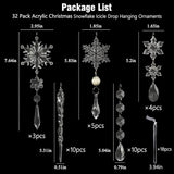 Christmas Tree Decoration Crystal Ornaments - 32pcs Acrylic Christmas