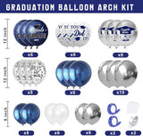 Navy Blue Graduation Decorations Class of 2026 - Balloons Boxes with