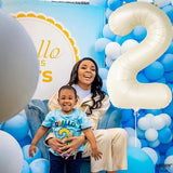 KatchOn Cream White Number 2 Balloon - 40 Inch, 2nd Birthday Party