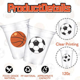 50Pcs Sports Party Decoration Cups 12Oz Plastic Disposable Cups