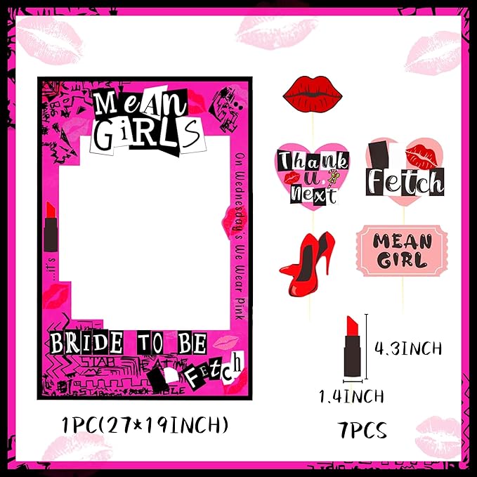 Mean Girl Bachelorette Party Photo Booth Props Frame Bachelorette