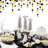 Silver Black Gold Party Decorations - 52Ft Paper Streamers Garland