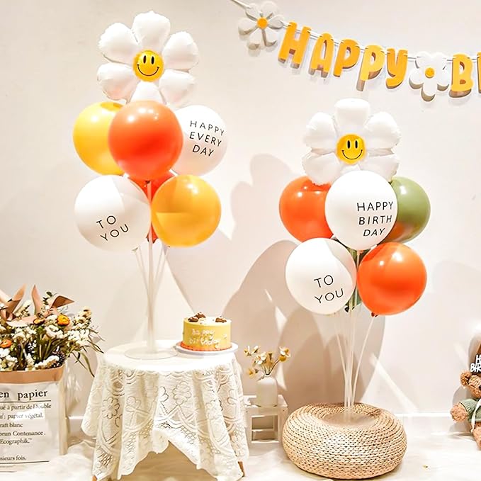 Voircoloria 6 Sets Balloon Stand Kits, Balloon Sticks with Base for Ta