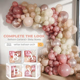 Baby Shower Boxes with Letters White Boxes with Rose Gold Dusty Pink