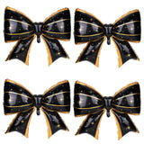 4Pcs Giant Bow Balloons, 97.5cm/38in Big Elegant Coquette Theme Star D