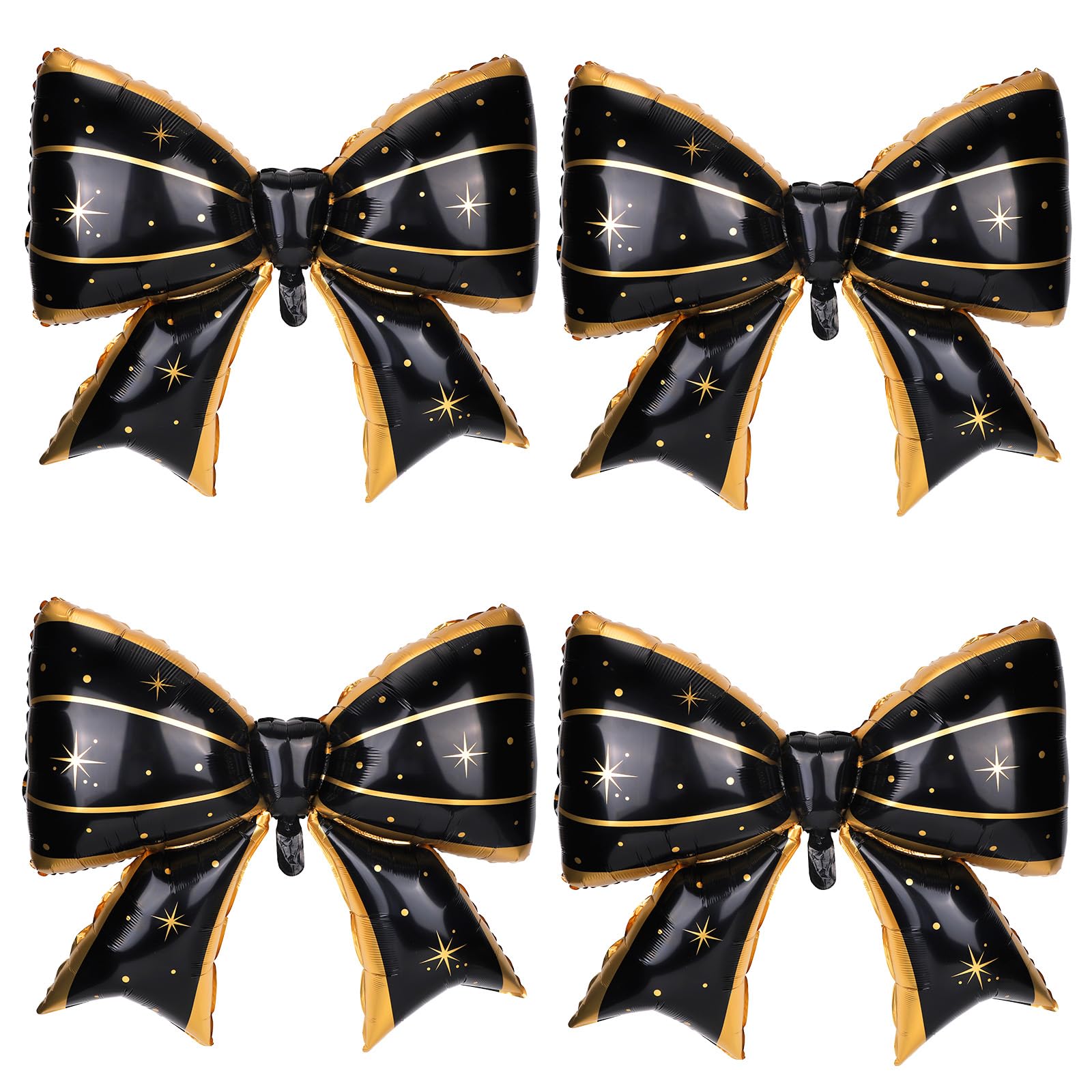 4Pcs Giant Bow Balloons, 97.5cm/38in Big Elegant Coquette Theme Star D