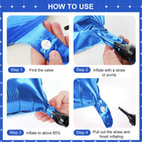Blue Square Foil Balloons 25 Pcs Metallic Blue Balloons Wall Backdrop