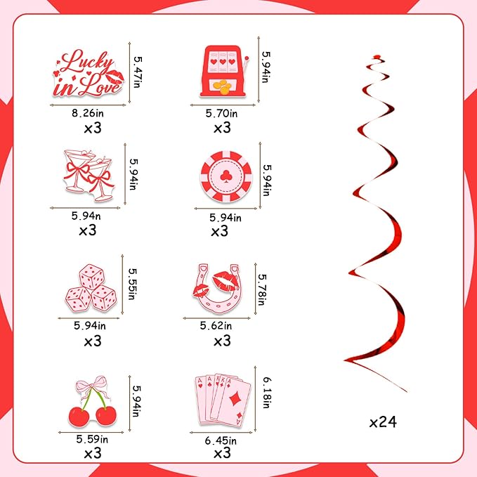 Casino Theme Party Decorations Lucky In Love Hanging Swirls Casino