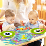 96Pcs Monster 1st Birthday Party Plates and Napkins Happy Monster