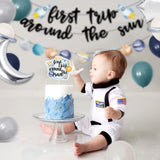 First trip Around the Sun Birthday Decorations -58pcs Outer Space 1st
