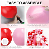 YMSZ Red and Pink Balloons Arch Kit, Valentines Balloons Arch,134pcs