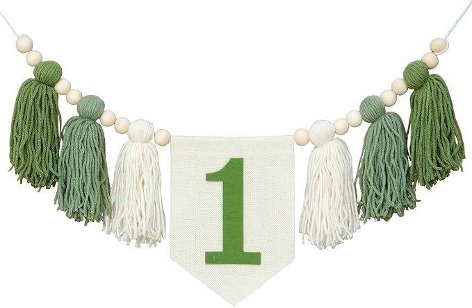 Green Wild One 1st Birthday High Chair Banner First Highchair Banner