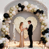 Black White and Gold Balloons, 50pcs 12Inch Black White Cream Beige