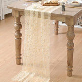 Artoid Mode Gold Gauze Champagne Table Runner 120 Inch 10FT, Glitter