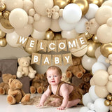 Boho Baby Shower Decorations 97Pcs Burlap Grain Baby Boxes Nude and
