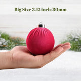 Velvet Ornaments for Christmas Tree Decorations - Hot Pink Xmas Ball