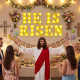 He is Risen Large LED Lights Easter Decorations for Bedroom Living