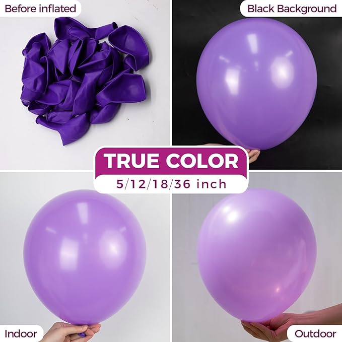 Bezente Purple Giant Balloons 36 Inch - 8 Pack Jumbo Purple Balloons