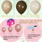Pale Brown Balloons, Scmdoti Misty Brown Balloons Different Sizes 18