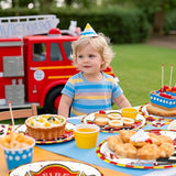 96Pcs Fire Truck 3rd Birthday Decorations Firefighter 3rd Birthday