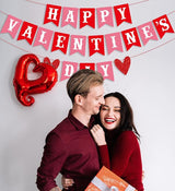 Happy Valentine's Day Banner Red Pink Valentine's Day Bunting Banner