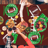 178Pcs Football Party Supplies Football Plates and Napkins Kit Serve