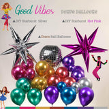 Chrome Balloon Garland Arch Kit, 130pcs Metallic Purple Teal Red Hot