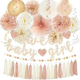 Champagne Gold Beige Fall Boho Baby Shower Party Decorations Sweet