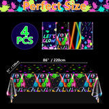4 Pack Glow in the Dark Party Supplies Tablecloths, Including