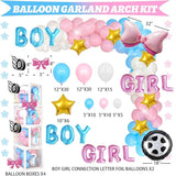 Burnouts or Bows Gender Reveal Decorations Kit 171 Pcs Boy or Girl