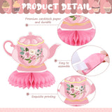 Liliful 12 Pcs Tea Party Decorations Floral Teapot Honeycomb