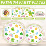96Pcs St Patrick's Day Party Supplies Pastel Shamrock Plates and