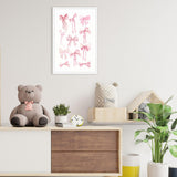 Pnsoien Trendy Pink Bow Ties Posters Preppy Chinoiserie Coquette Room
