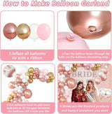 121 Pcs Bachelorette Party Decorations Kit Rose Gold Bridal Shower