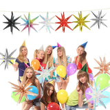 4D 14 Point One-Piece Star Cone Balloon Metallic Spike Explosion Star