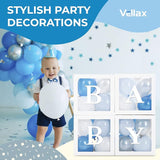 Baby Shower Boxes with Letters – White Boxes with Blue, Silver &