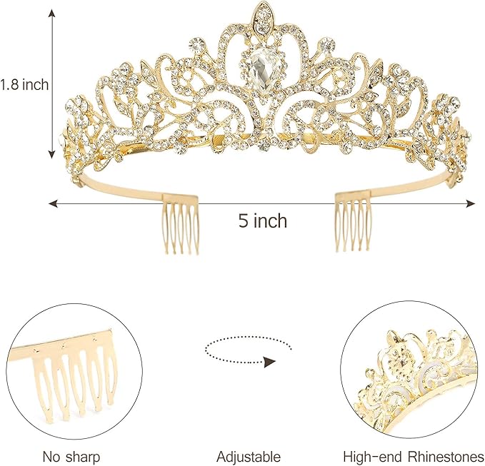 Velscrun Birthday Queen Tiaras Crown for Women, Girls Princess Crowns