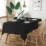 QIKSION Black Plastic Table Cloth Disposable 6 Pack, 54 x 108 Inch
