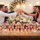7 Pcs 6.5 Inch Engagement Party Decorations Pink Warm Engaged LED