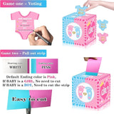 Baby Gender Reveal Pull Out Game Voting Box with 60 Ballot Cards Boy
