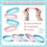 92 Pieces Gender Reveal Party Favors 30 Button Pins 30 Silicone