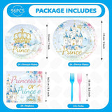 96 Pcs Princess or Prince Gender Reveal Decorations Princess Prince