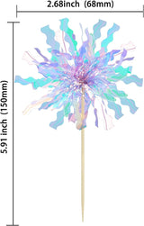 Gyufise 20Pcs Foil Firework Cupcake Toppers Happy Birthday Cake #3