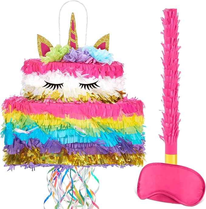 Unicorn Cake Piñata Foldable Unicorn Party Decorations Pink Girl