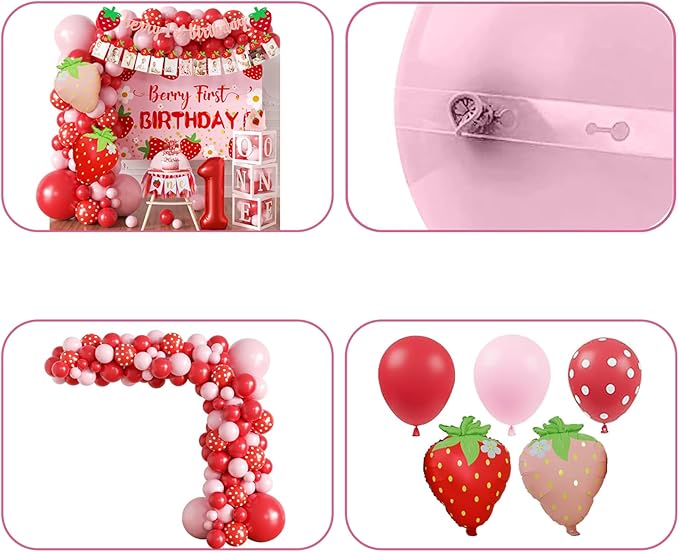 Berry Baby Girl 1st Birthday Decor Strawberry First Birthday