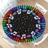 Music Round Fitted Tablecloth with Elastic Karaoke DJ Kpop Sing Party