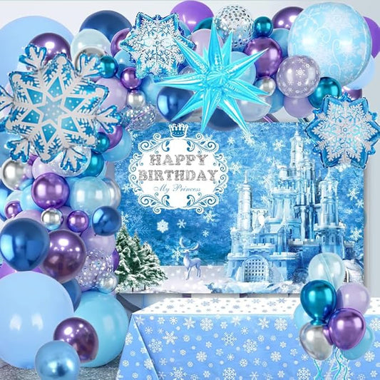 Snow Princess Birthday Party Decorations 137Pcs Girls Snow